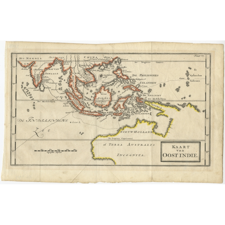 Antique Map of the East Indies by Dampier (1698)