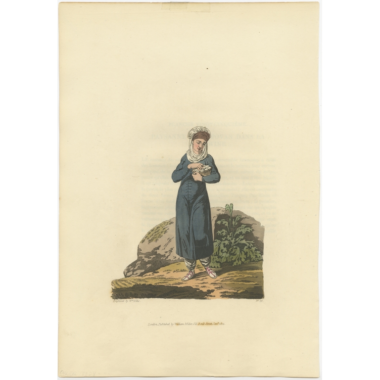 Antique Print of a Countrywoman of Bukovina by Miller (1804)