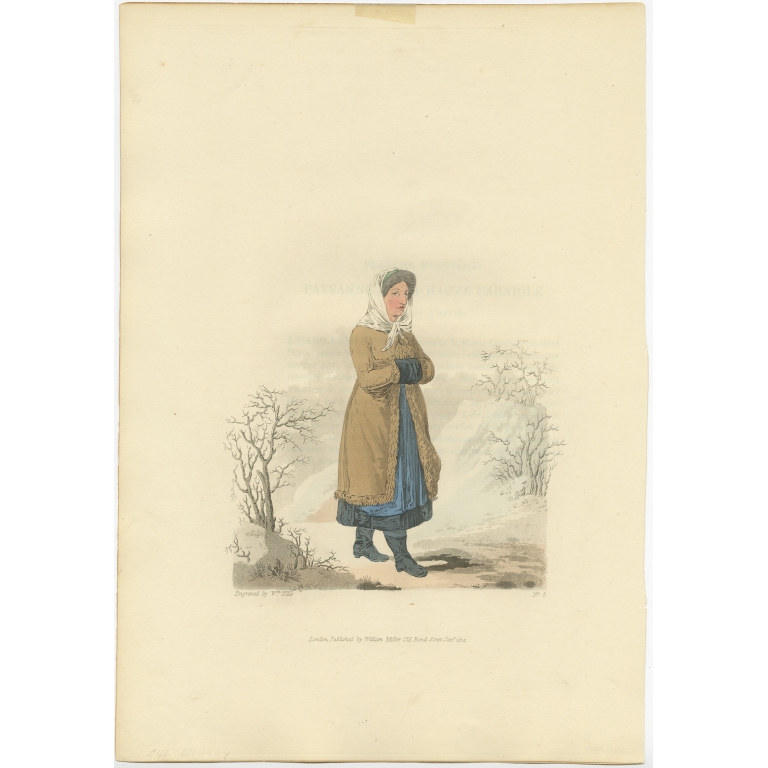 Antique Print of a Countrywoman of Upper Carniola by Miller (1804)