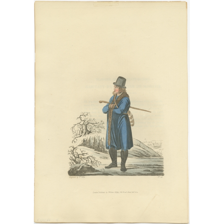 Antique Print of an Inhabitant of Moravia by Miller (1804)