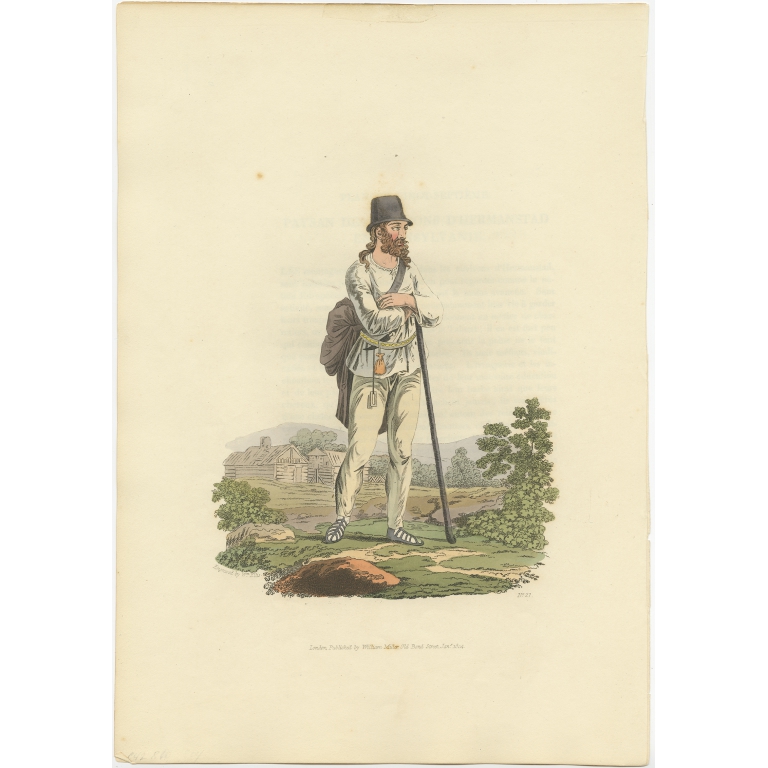 Antique Print of a Peasant of Sibiu by Miller (1804)