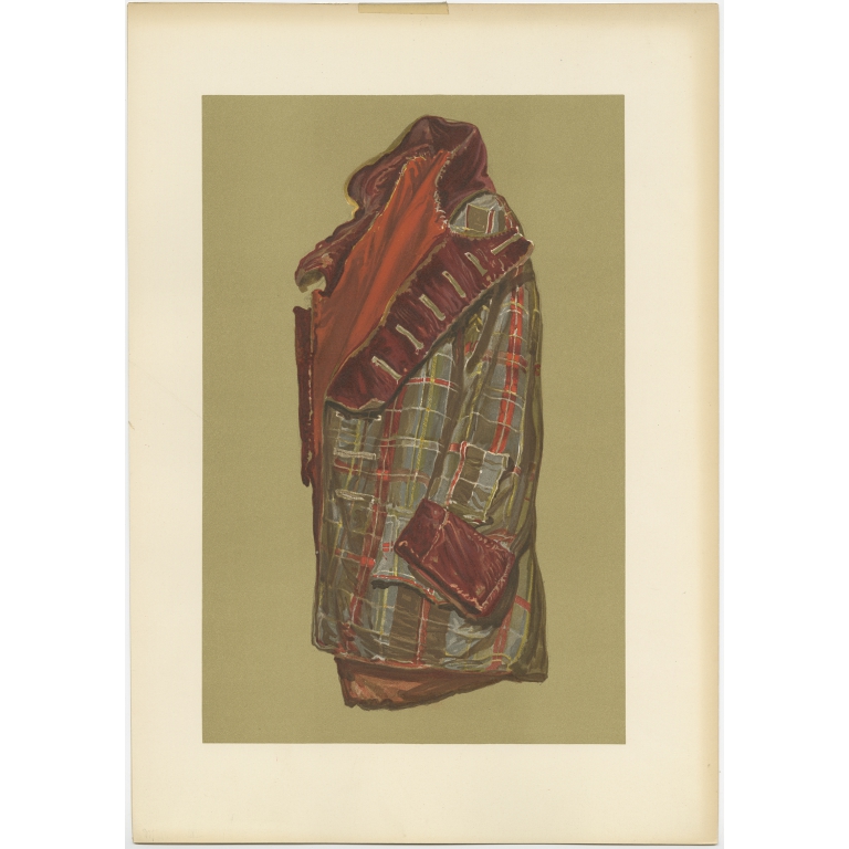 Antique Print of a Tartan Coat by Gibb (1890)