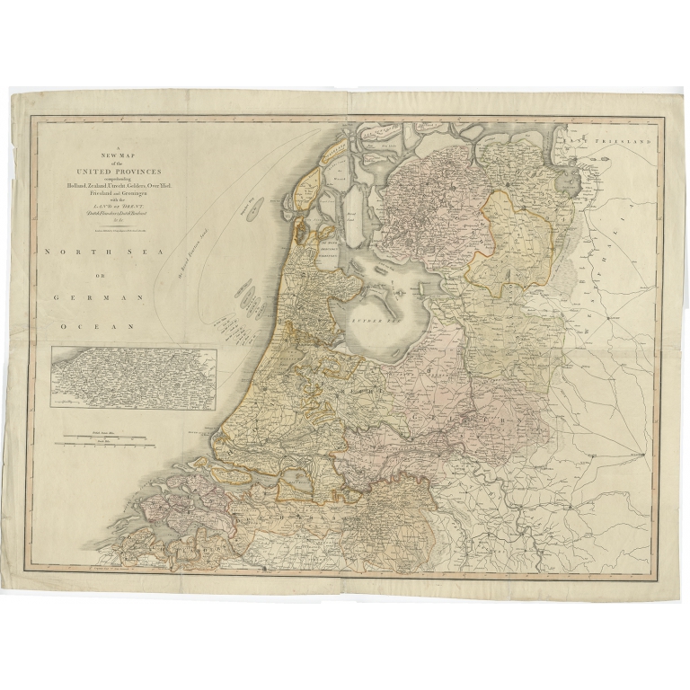 Antique Map of the Low Countries by Cary (1813)