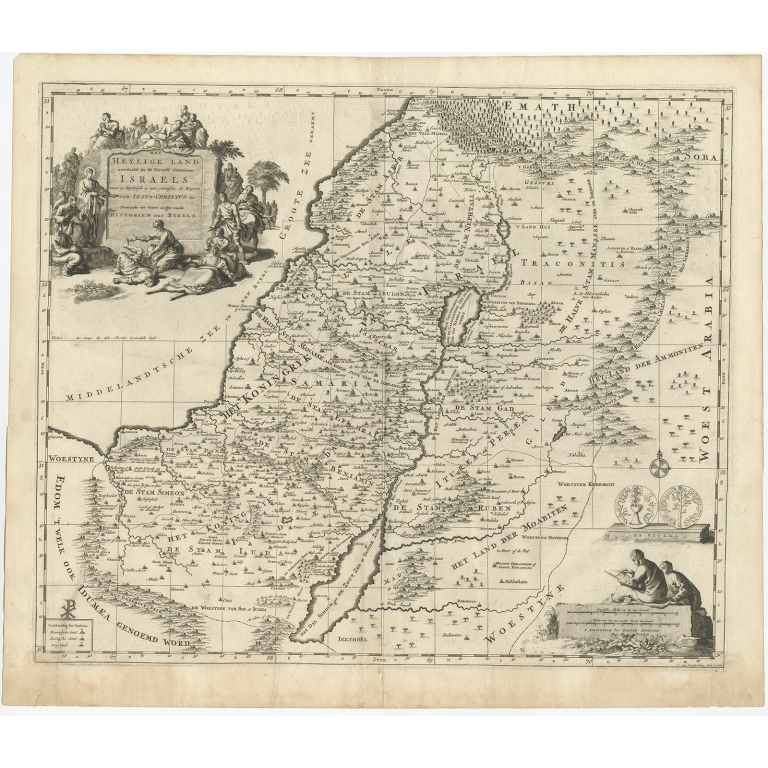 Antique Map of the Holy Land by Mortier (1700)