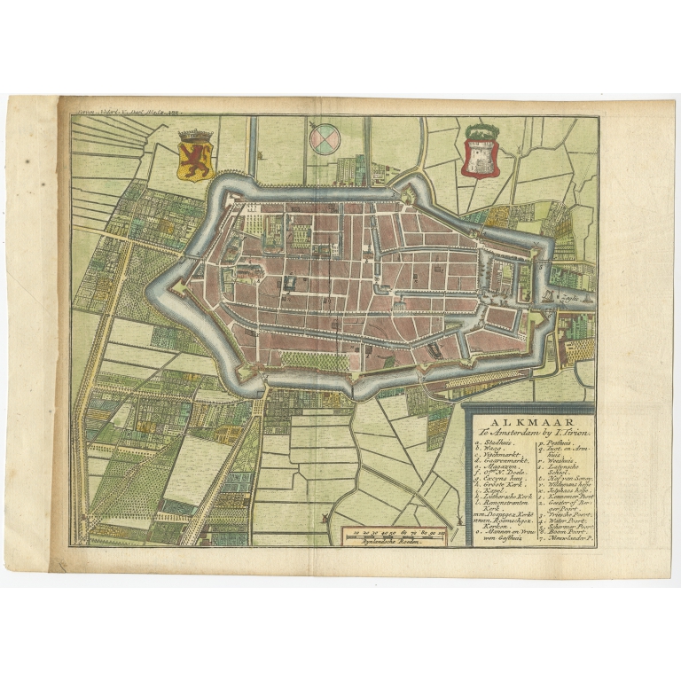 Antique Map of Alkmaar by Tirion (c.1740)