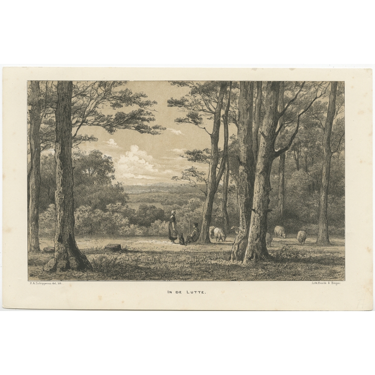Antique Print of the Village of Lutte by Craandijk (1888)