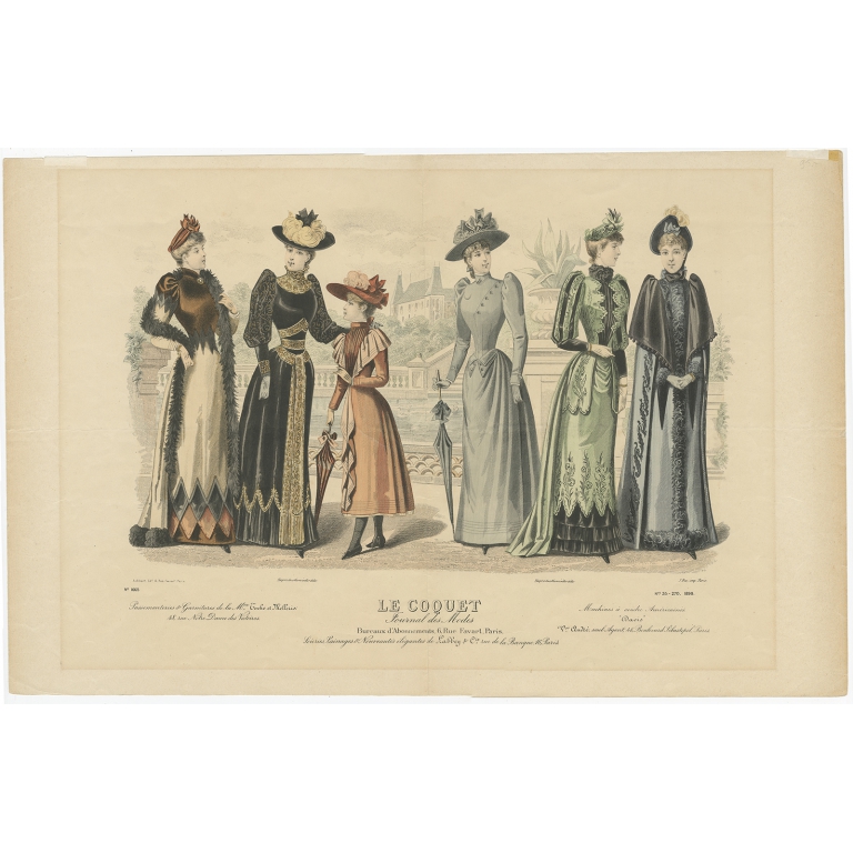 No. 1665 Antique Fashion Print (1890)