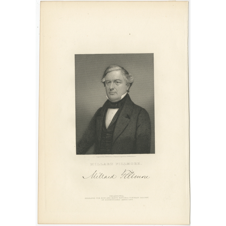 Antique Portrait of Millard Fillmore by Welch (c.1865)