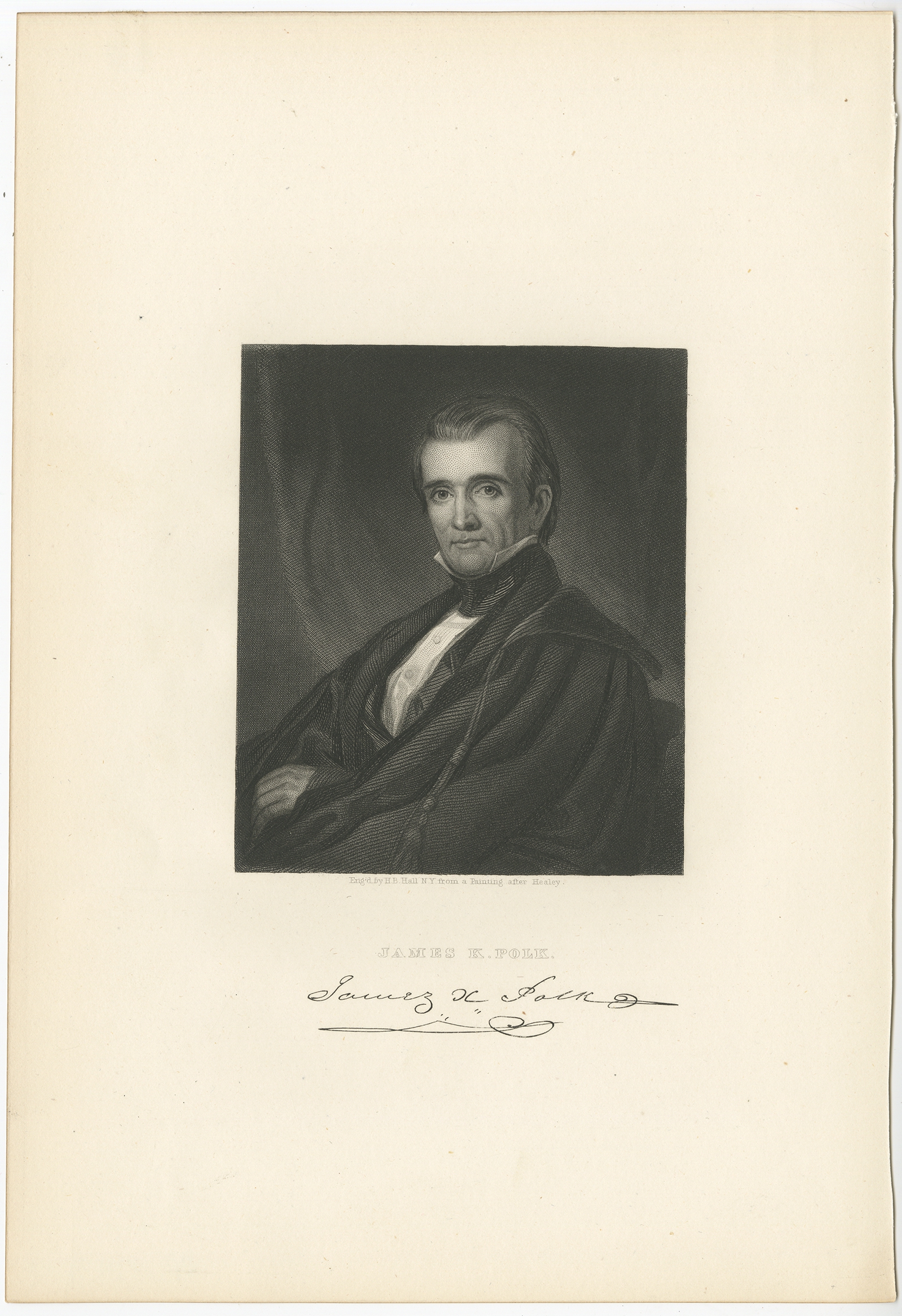 Antique Portrait of James K. Polk by Welch (c.1865)