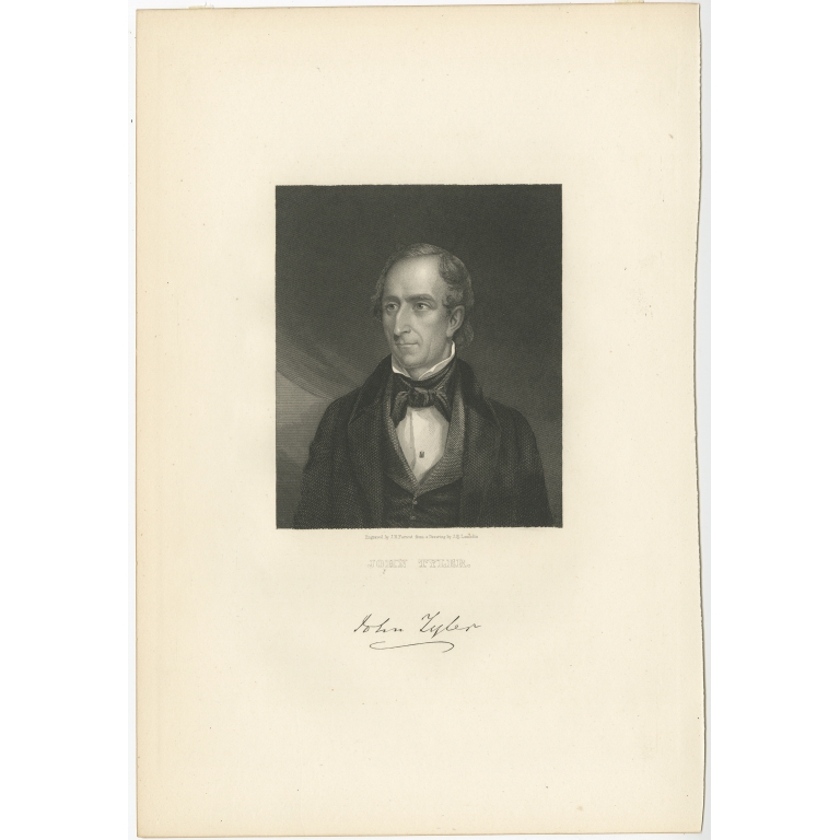 Antique Portrait of John Tyler by Welch (c.1865)