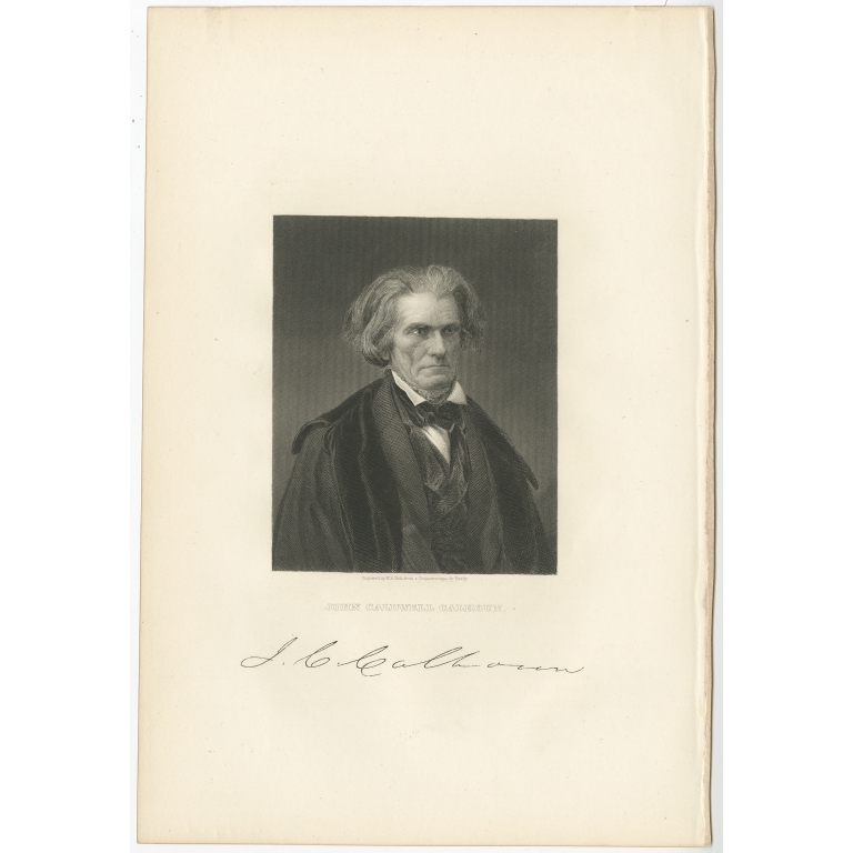 Antique Portrait of John C. Calhoun by Welch (c.1865)