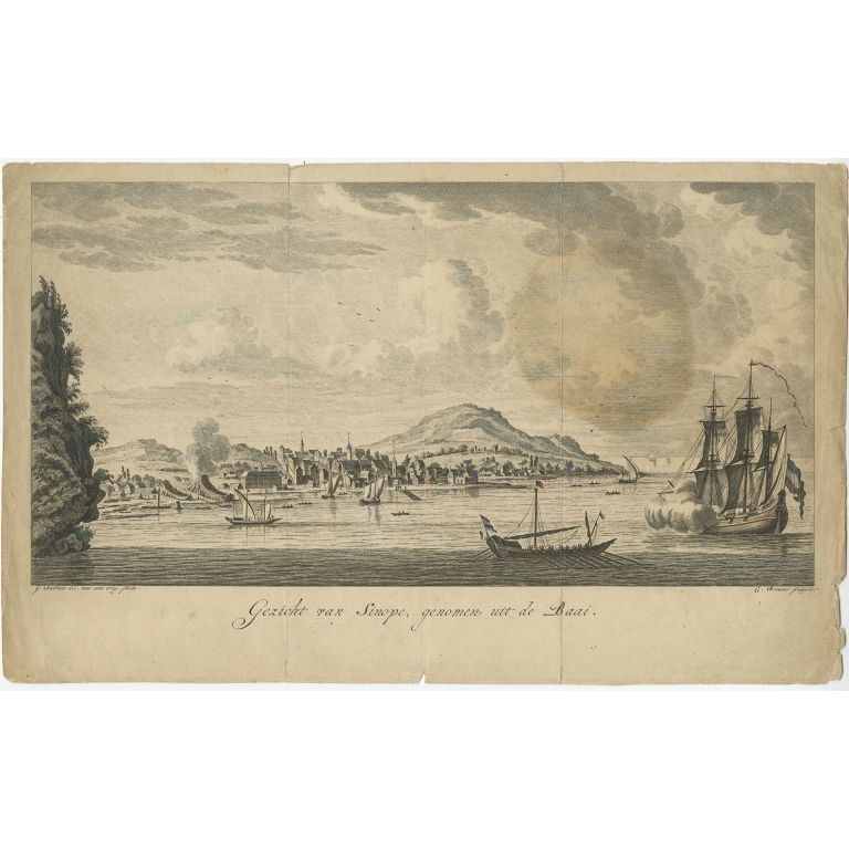 Antique Print of the City of Sinop (Sinope) by Bulthuis (1793)