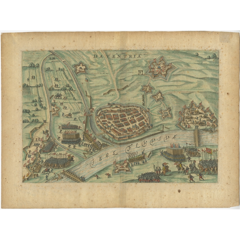 Antique Map of Deventer by Orlers (1615)