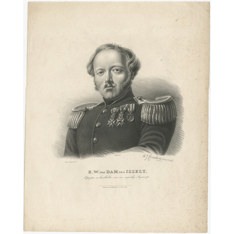 Antique Portrait of E.W. van Dam, van Isselt by Desguerrois (c.1850)