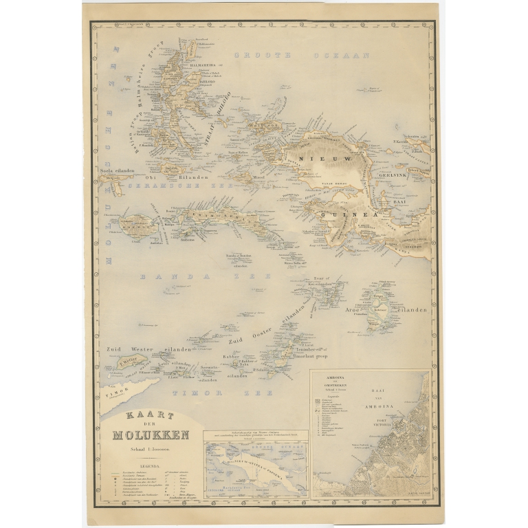 Antique Map of the Moluccas by Stemfoort (1885)