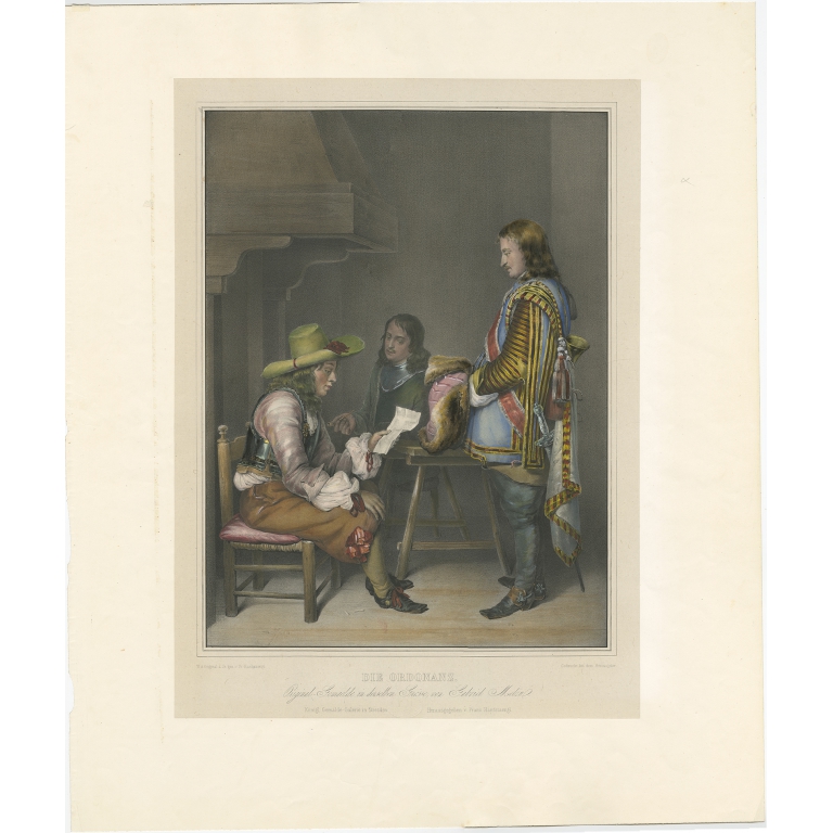 Antique Print of the Ordinance made after Gabriel Metsu (c.1860)