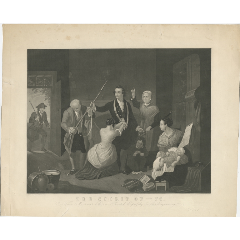 Antique Print of a Scene of the American Revolution by Smith (1862)