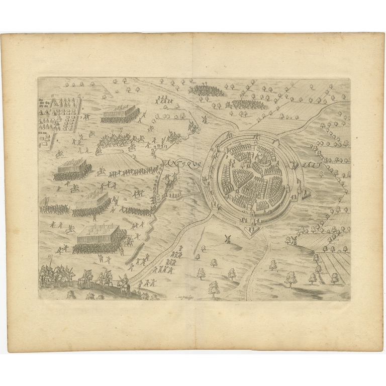 Antique Map of the City of Oldenzaal by Orlers (1615)