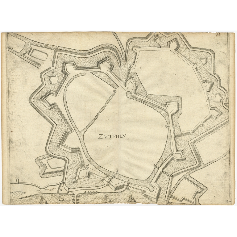 Antique Map of the City of Zutphen (c.1650)