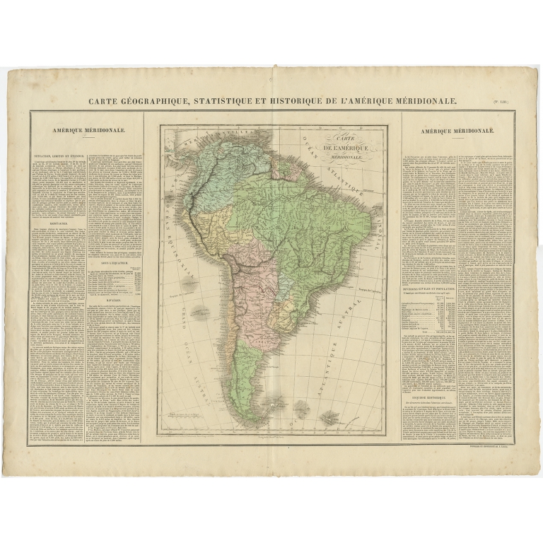 Antique Map of South America by Buchon (1825)