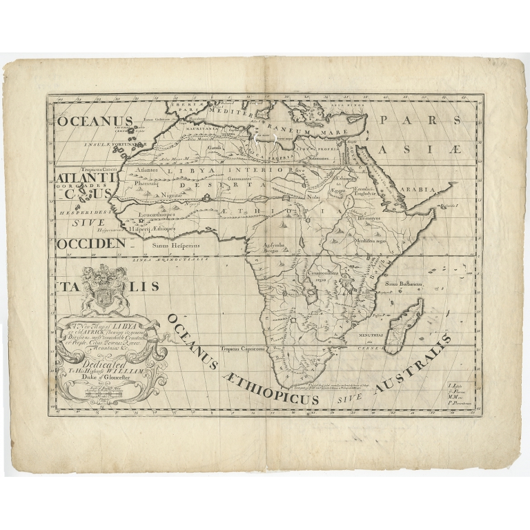 Antique Map of Africa by Wells (1700)