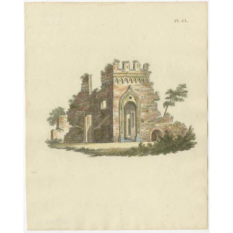 Pl. 150 Antique Print of Garden Architecture by Van Laar (1802)