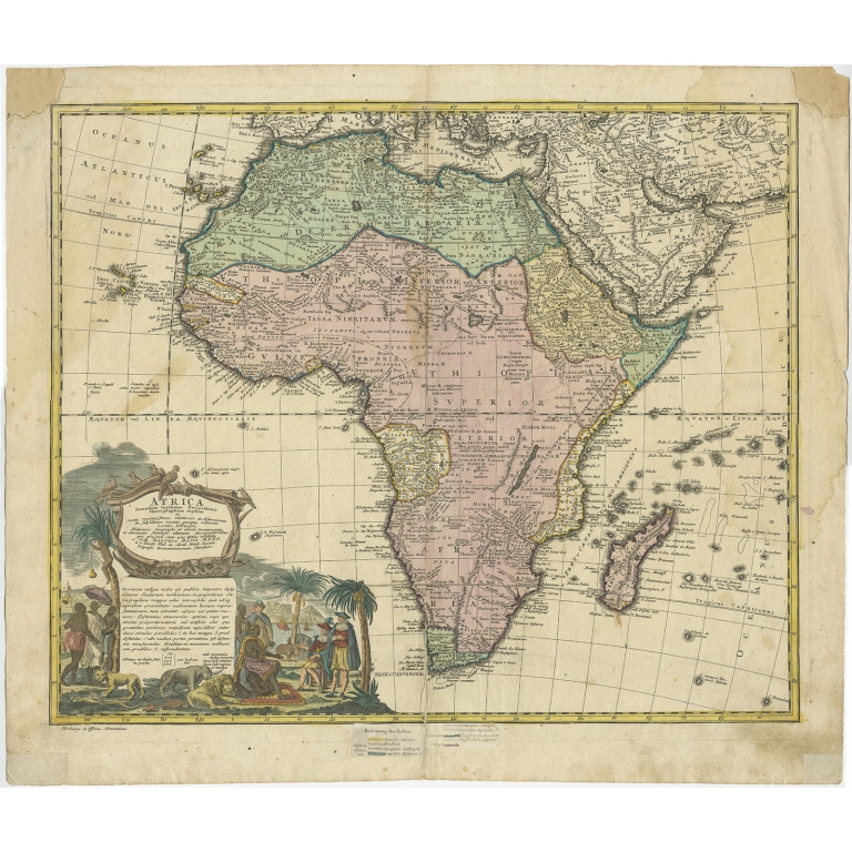 Antique Map of Africa by Haas (1737)