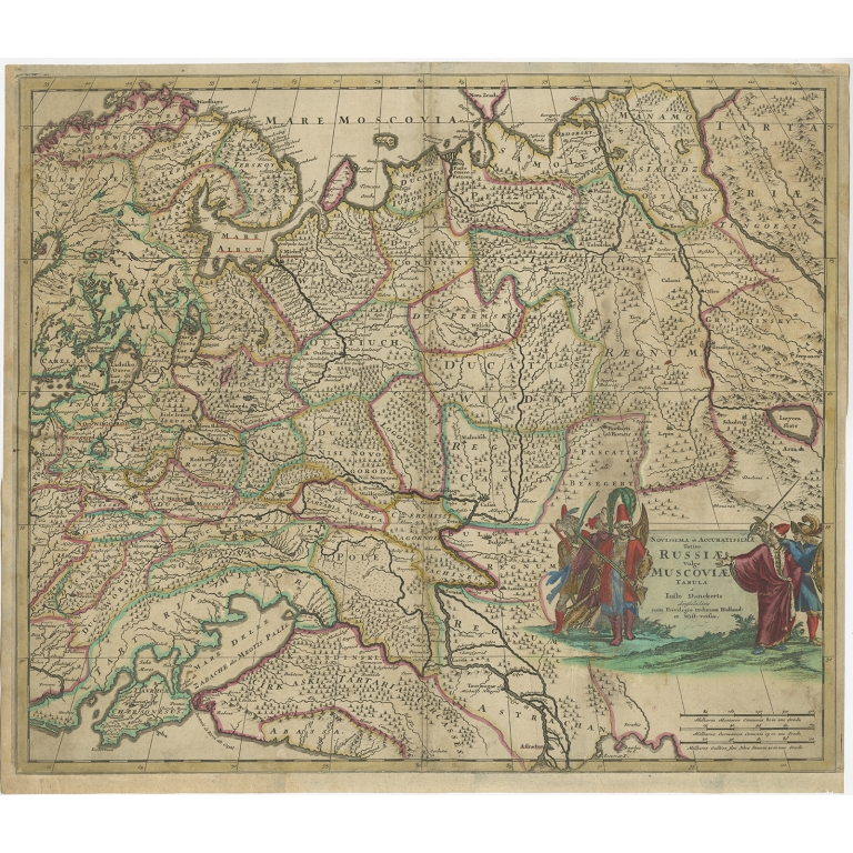 Antique Map of Russia by Danckerts (c.1680)