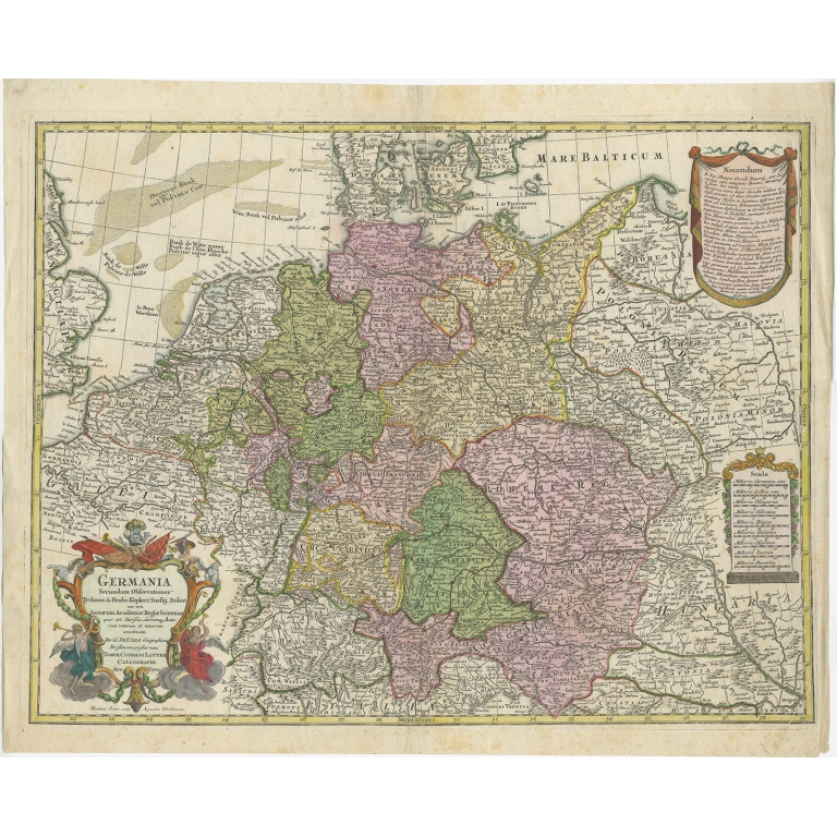 Antique Map of Germany by Seutter (c.1690)