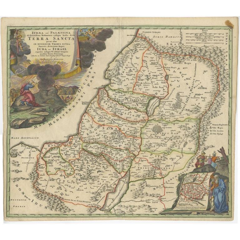 Antique Map of the Holy Land by Homann (1707)