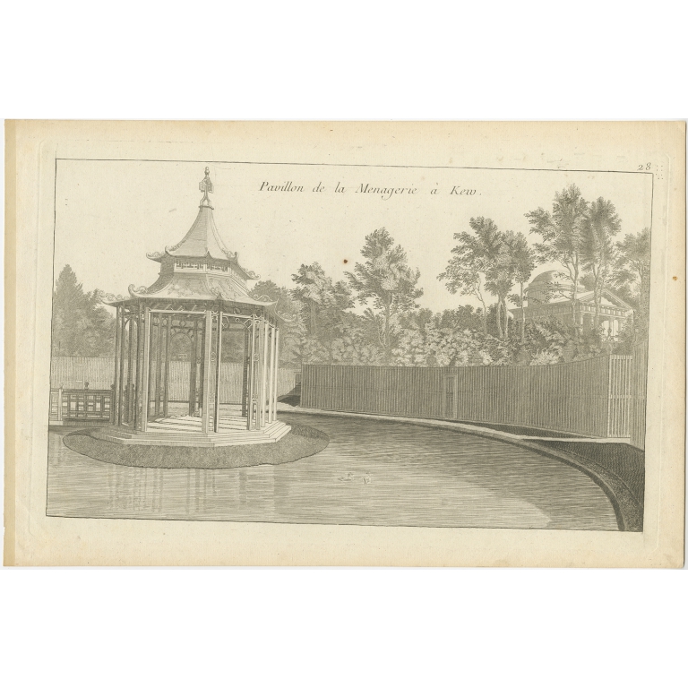 Pl. 28  Antique Print of a Pavilion of the Kew Gardens by Le Rouge (c.1785)
