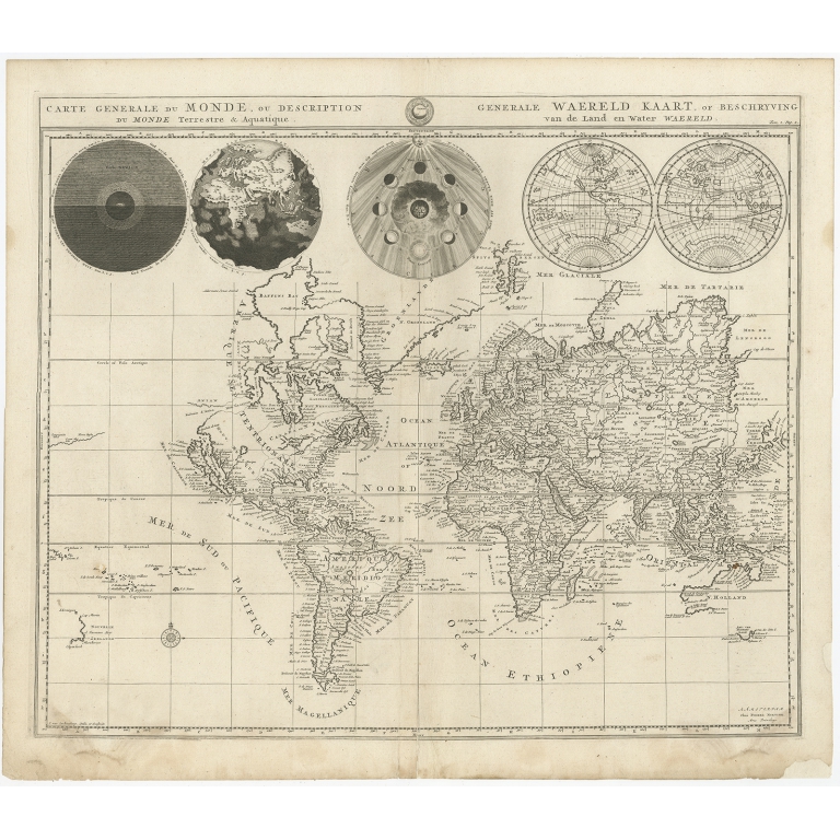 Antique World Map by Mortier (1700)