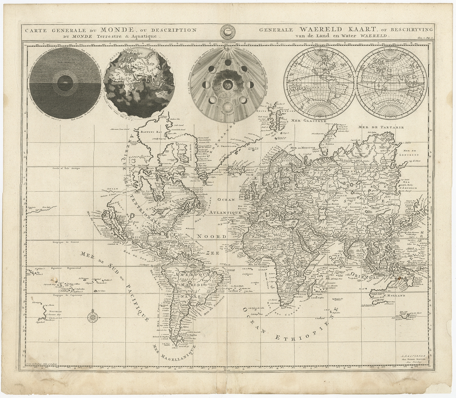 Antique World Map by Mortier (1700) | eBay