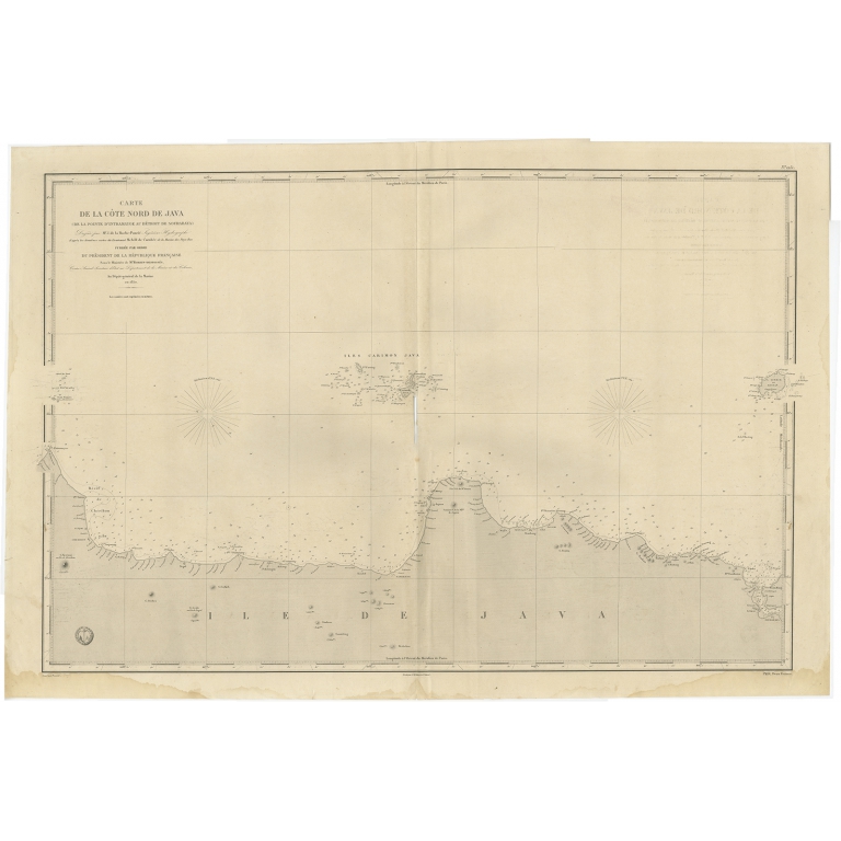 Antique Map of the Northern Coast of Java (c.1850)
