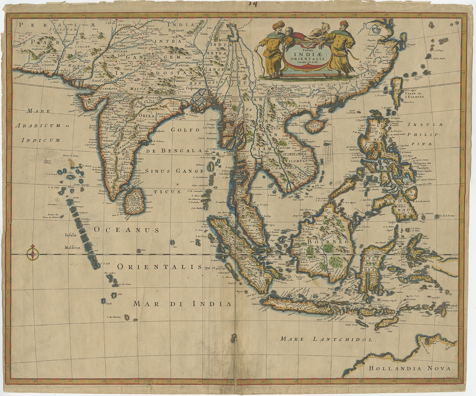 Antique Map Of The East Indies By De Wit 1662 
