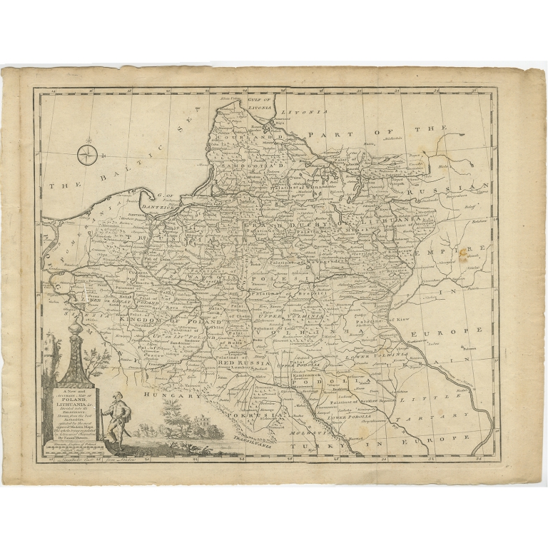 Antique Map of Poland and Lithuania (c.1744)