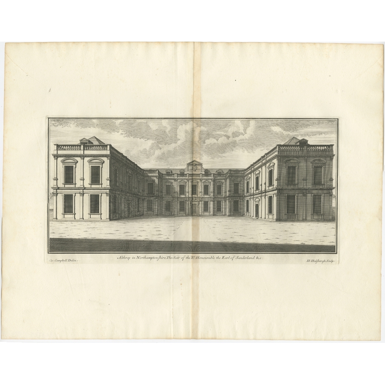 Antique Print of Althorp by Campbell (1725)