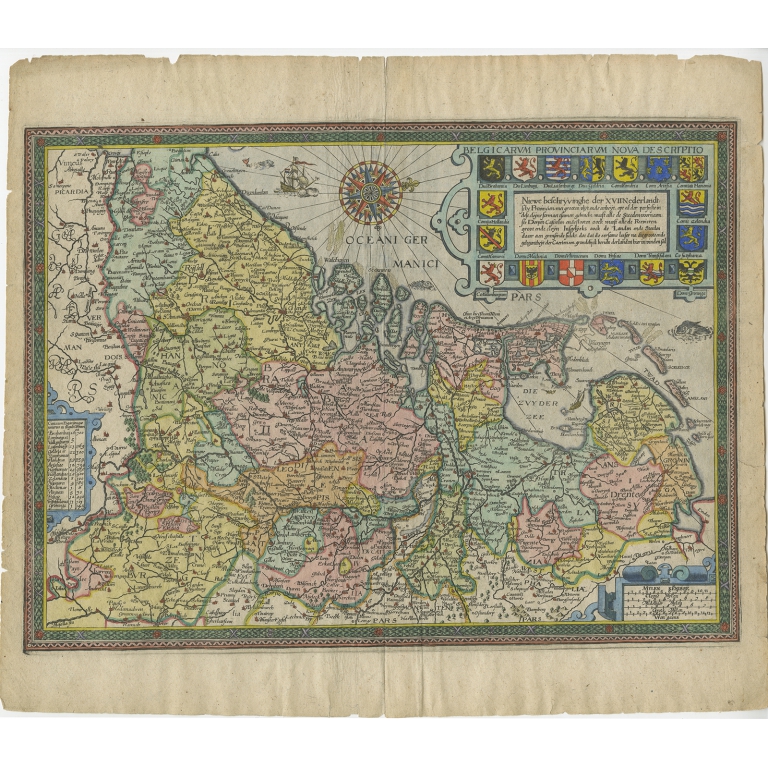 Antique Map of the Netherlands by Guicciardini (1612)