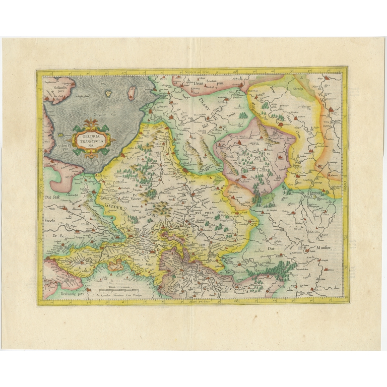 Antique Map of Gelderland and Overijssel by Mercator (1623)