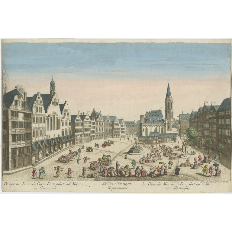 Antique Print of Frankfurt am Main by Daumont (c.1770)