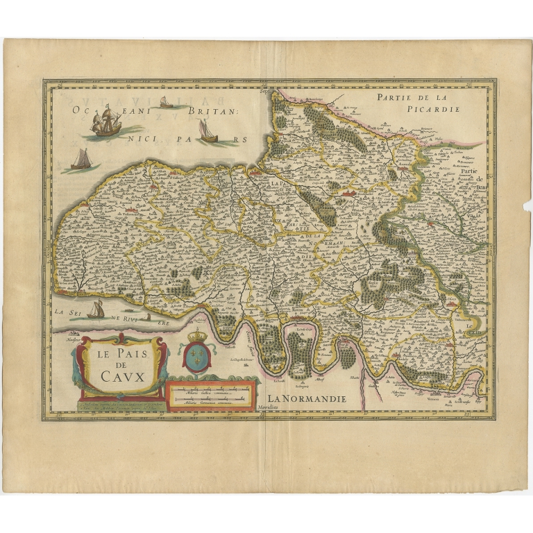 Antique Map of the Province of Perche by Janssonius (c.1640)
