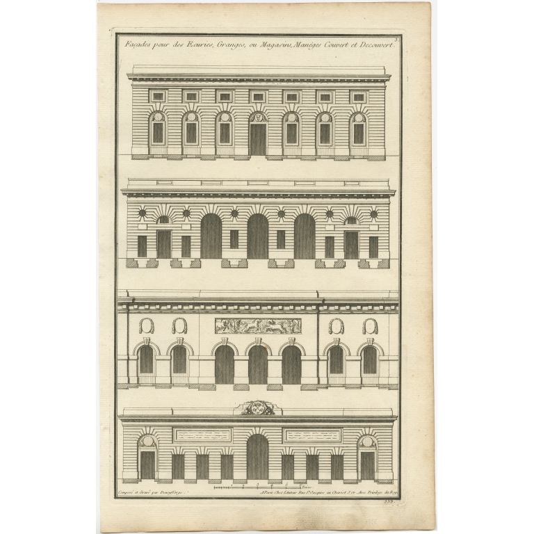 Pl. 4 Antique Architecture Print of Altars by Neufforge (c.1770)