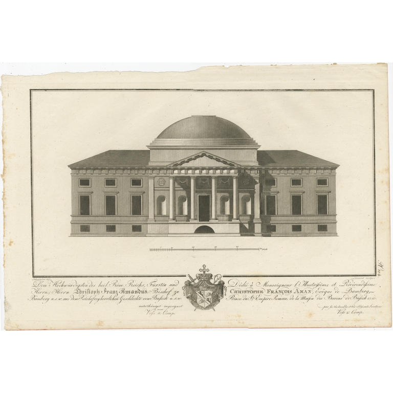 Antique Print of the Residence of Christoph Franz Amandus by Stieglitz (c.1800)