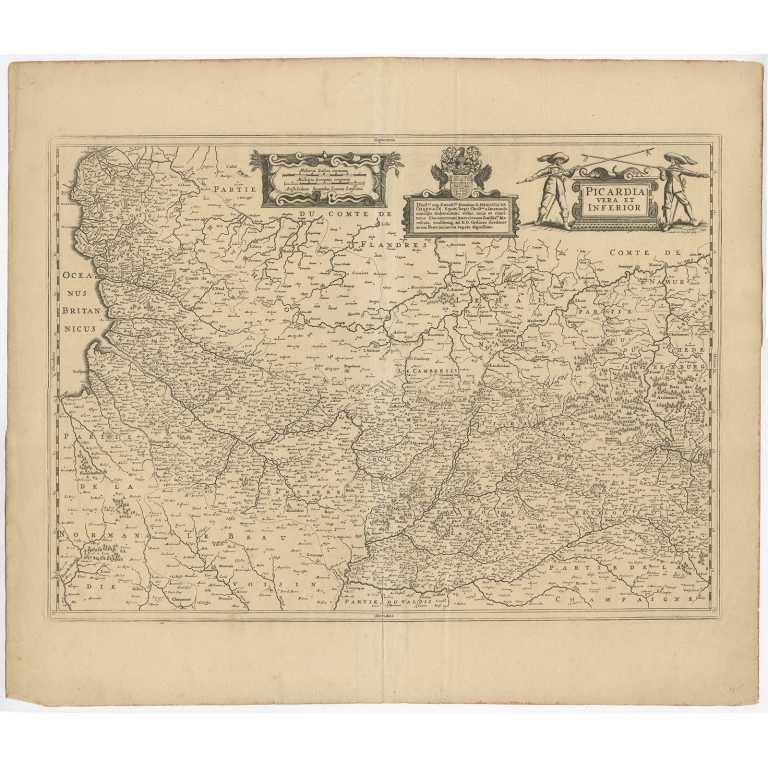 Antique Map of the Region of Picardy by Janssonius (c.1650)