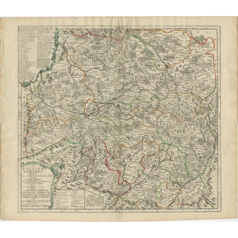 Antique Map of Limoges by Nolin (c.1690)