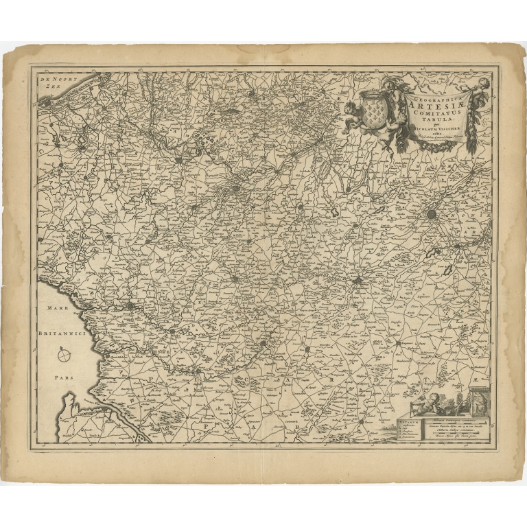 Antique Map of the Artois region by Visscher (c.1690)