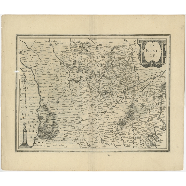 Antique Map of the Region of Beauce by Janssonius (c.1650)