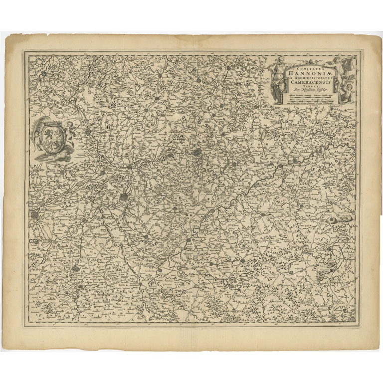 Antique Map of the Hainaut region by Visscher (c.1690)