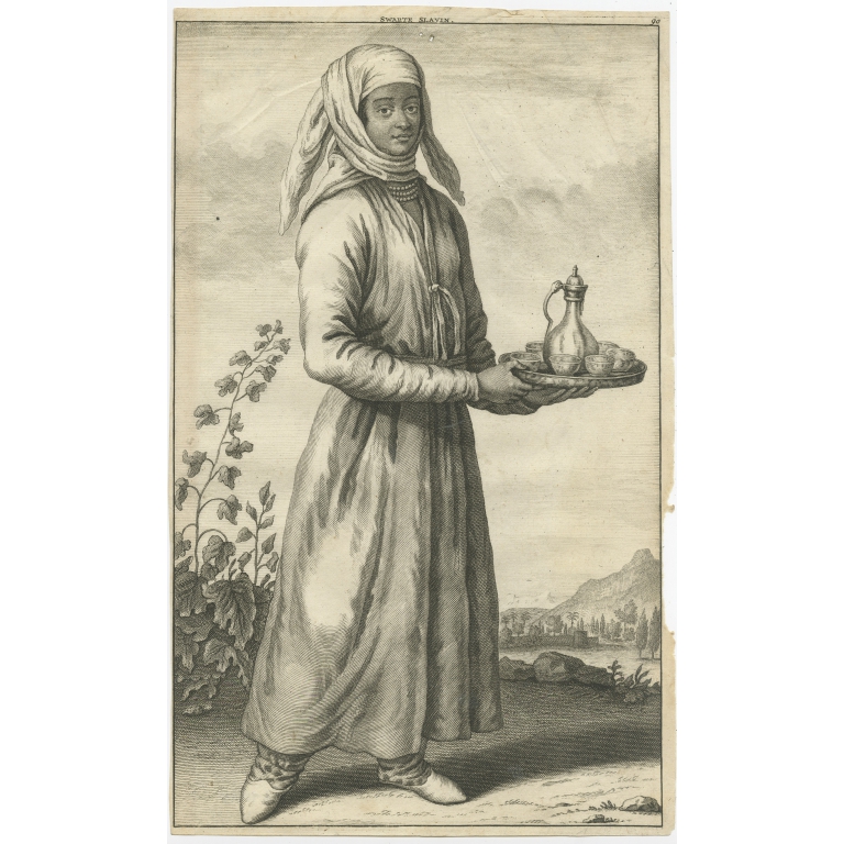 Antique Print of an enslaved Woman in Iran by De Bruyn (1714)