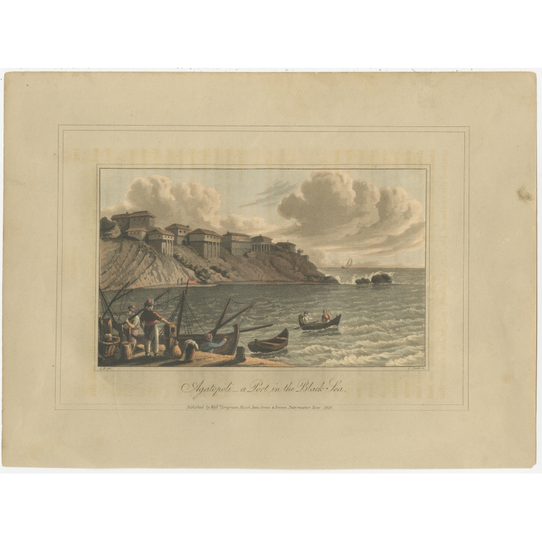 Antique Print of Agatopoli by Clark (1818)